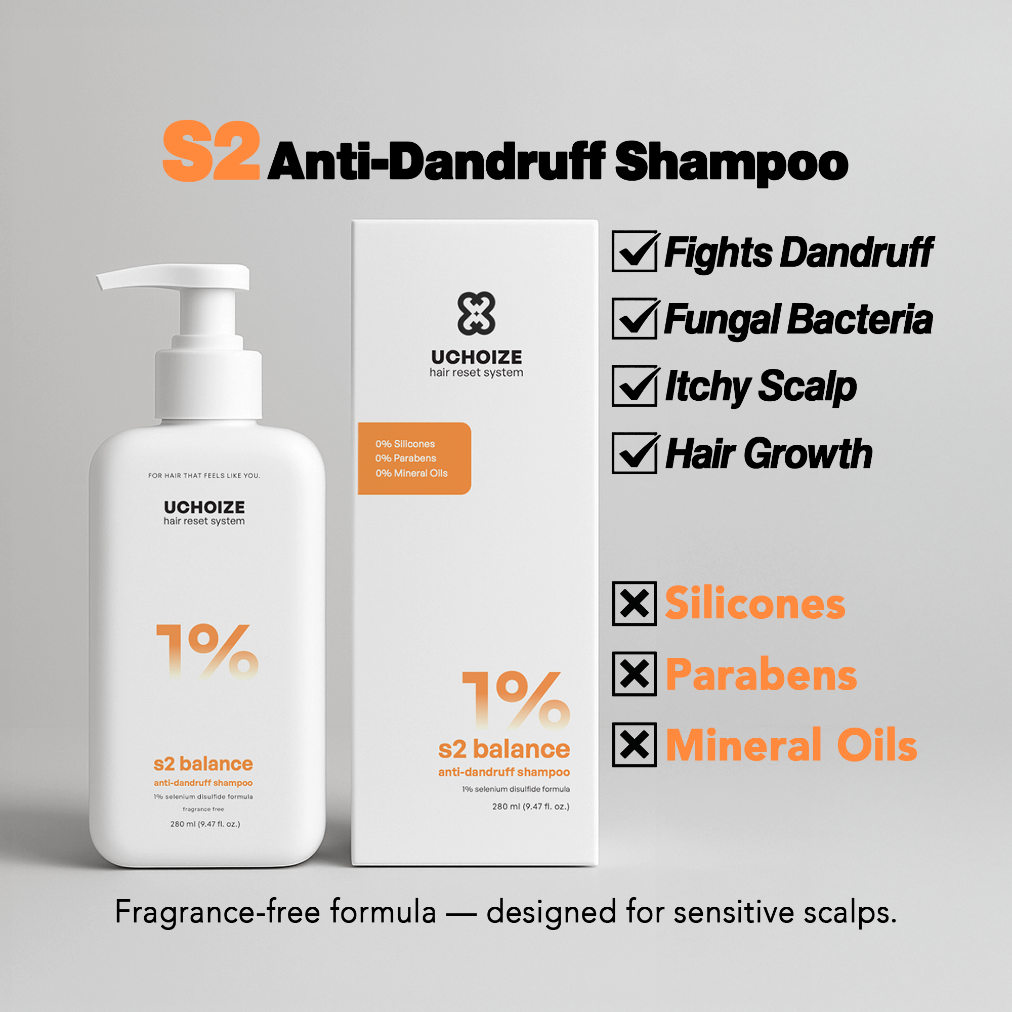 S2 Balance Anti-Dandruff Shampoo | 1% Selenium Disulfide Treatment