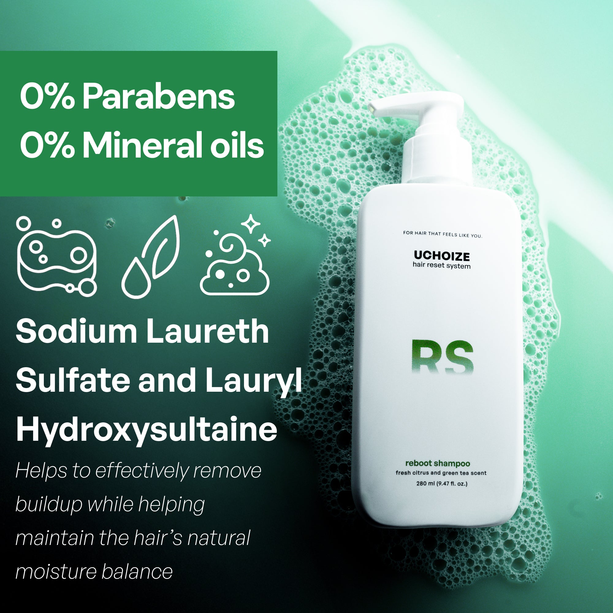 RS Reboot Clarifying Shampoo | Citrus & Green Tea Reset